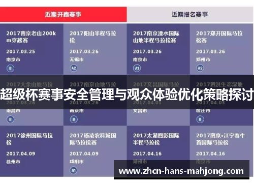 超级杯赛事安全管理与观众体验优化策略探讨